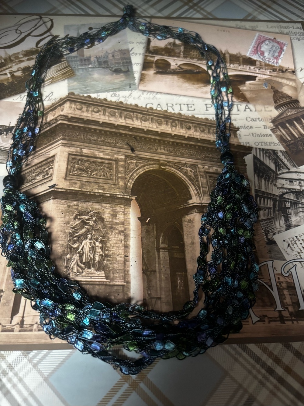 6 Trellis Ladder Ribbon Yarn Necklace